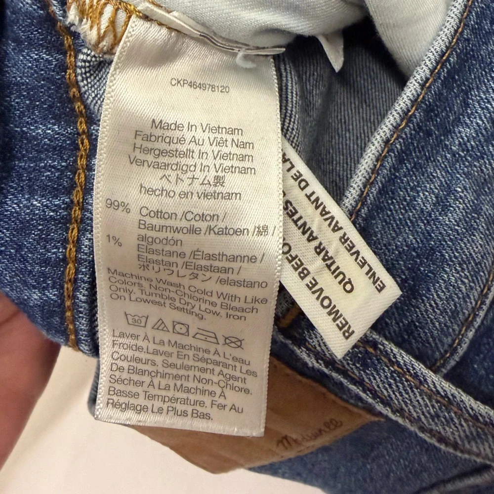 Madewell Cali-Demi Boot Jeans in Bodney Wash High Rise Blue Denim Size 25 - Picture 11 of 12